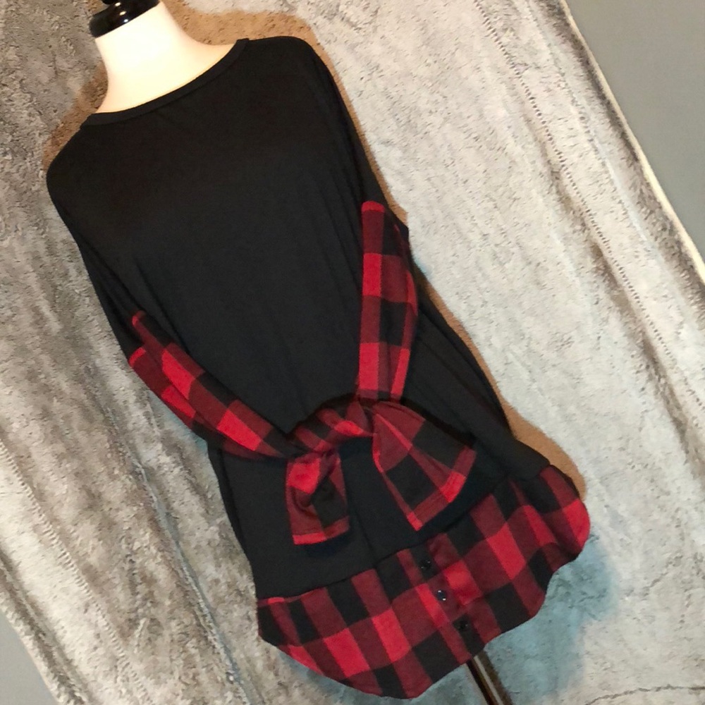 Black & Red Hi-Lo Tunic